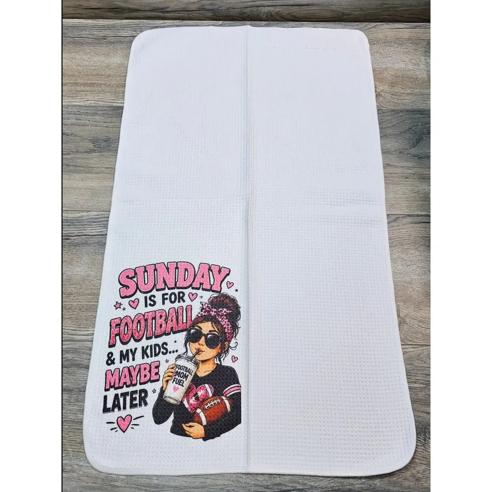 Football Mom Sunday Kitchen Towel Funny Game Day Sports Mom Gift